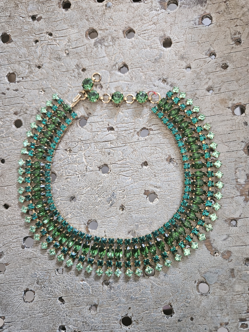 Green Rhinestone Statement Choker - Small